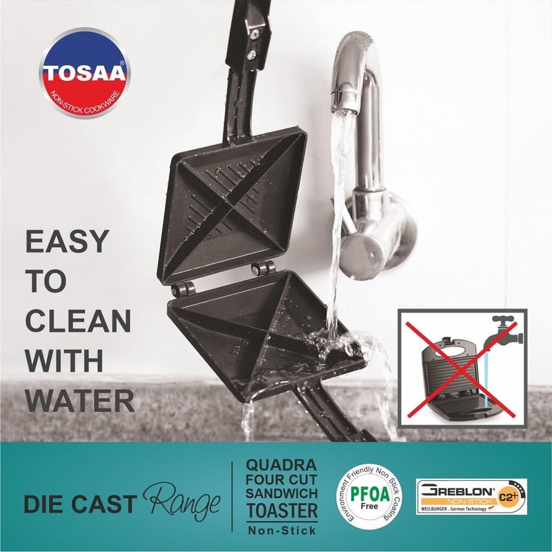 Tosaa Quadra 4-Cut Gas Sandwich Toaster (Black) - Image 4