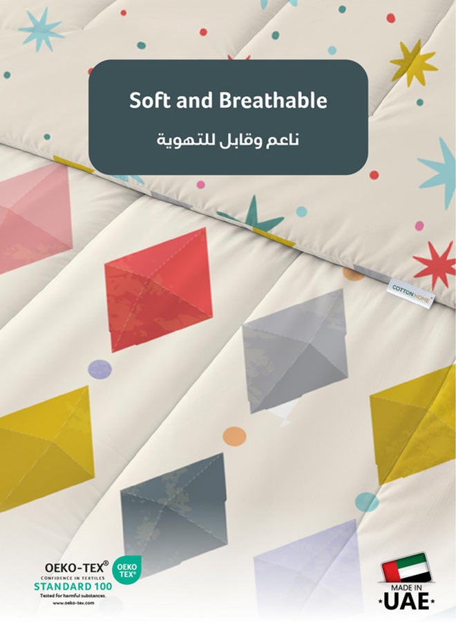 Cotton home طقم لحاف أطفال مكون من 3 قطع من القطن الفاخر يشمل ، 1 قطعة لحاف 135x220 سم ، 1 قطعة ملاءة مشدودة 90x200 سم ، و 1 قطعة غطاء وسادة 50x75+5 سم ، جواهر صغيرة - Image 3