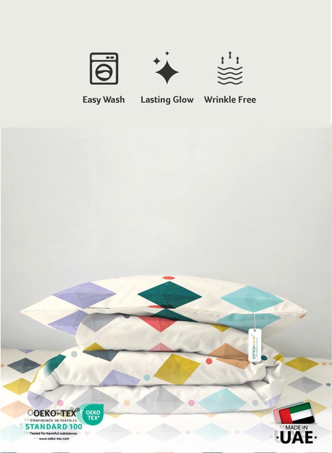 Cotton home طقم لحاف أطفال مكون من 3 قطع من القطن الفاخر يشمل ، 1 قطعة لحاف 135x220 سم ، 1 قطعة ملاءة مشدودة 90x200 سم ، و 1 قطعة غطاء وسادة 50x75+5 سم ، جواهر صغيرة - Image 4