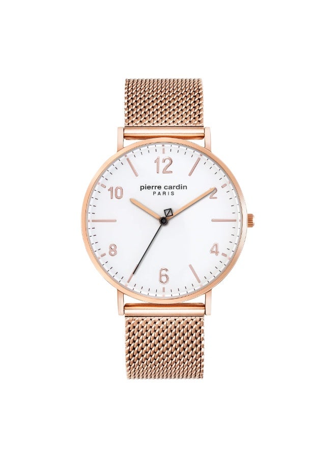 PIERRE CARDIN PC902651F18 ELEGANT ROSE GOLD MEN’S WATCH - STUNNING WHITE DIAL & STAINLESS STEEL BAND - Image 1