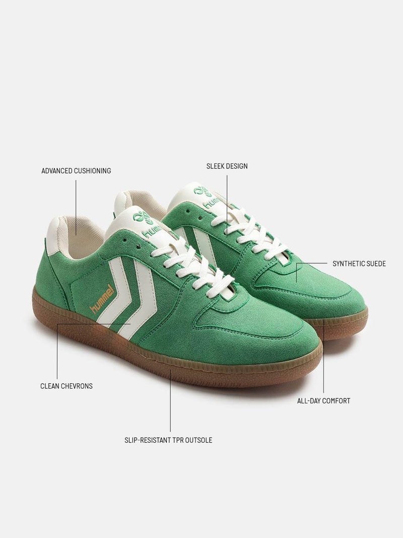 hummel Classic Verve Casual Lace-up Sneaker for Men Enhanced Comfort with Cushioned Insole and Slip-Resistant - UK 8 Green/White - Image 3