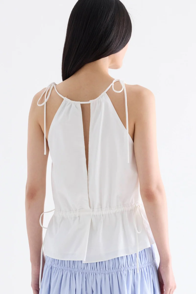 ذا اديتورز ماركت Amalfi Tie-Strap Halter Top - White