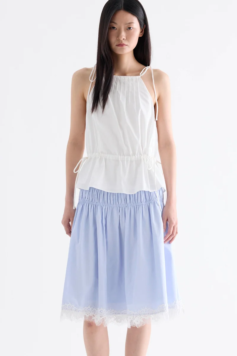 ذا اديتورز ماركت Amalfi Tie-Strap Halter Top - White