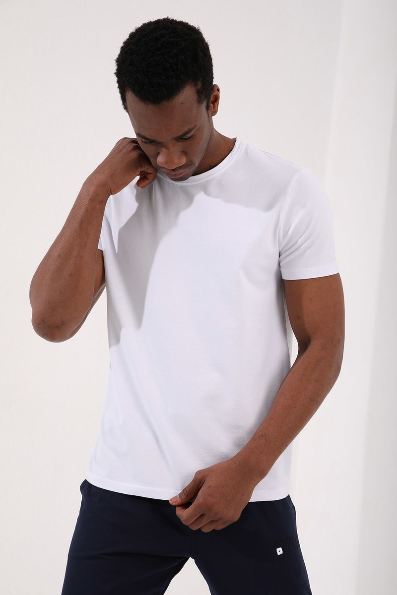 Tommy Life White Men's Basic Short Sleeve Standard Pattern O Neck T-Shirt - 87911  - Image 4