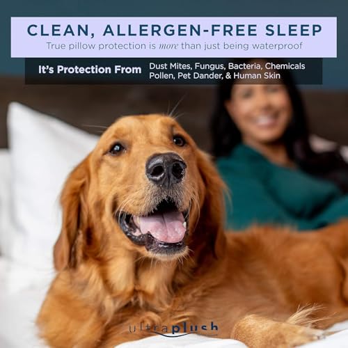UltraBlock Ultra Plush Premium Waterproof Pillow Protector Set of 2 - Zippered Pillow Case Cover - Super Soft and Quiet Feather Proof Encasement (King Size 20 inches x 36 inches) - Image 4
