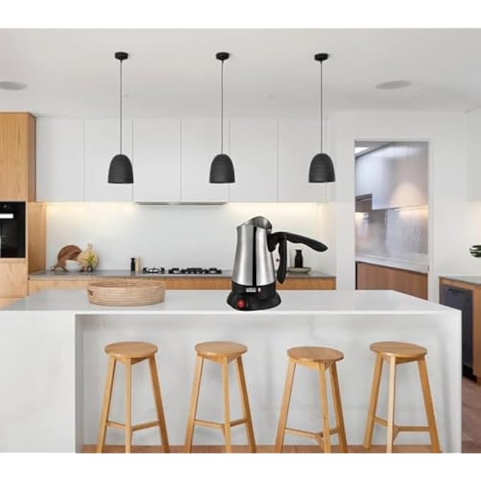 ريحني ماكينة تحضير الشاي والقهوة التركية من جلف دالا، ستانلس ستيل، سعة 300 مل، فضي، 800 واط، Ga C96837 - Image 3