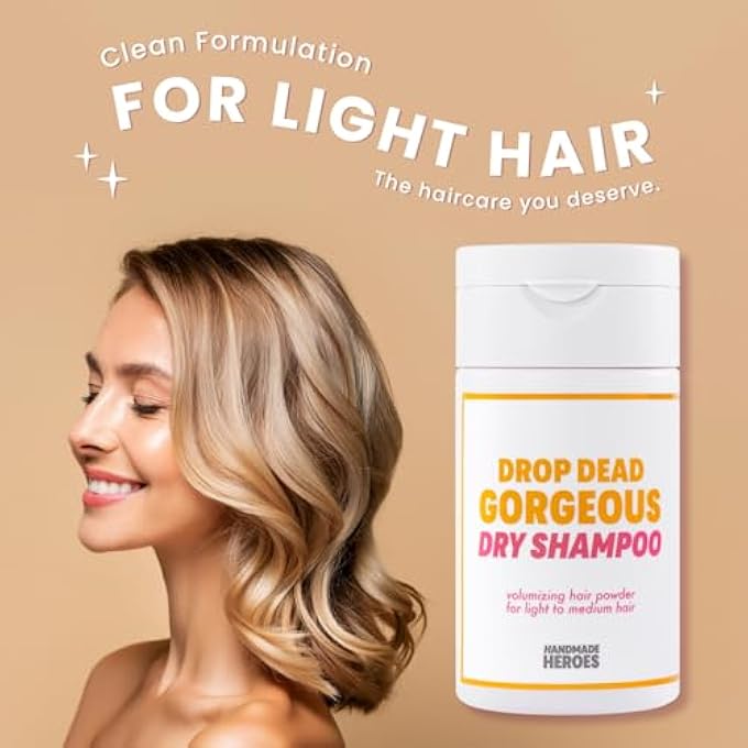 Handmade Heroes NON AEROSOL DRY SHAMPOO VOLUME POWDER | 1.8OZ | 100% NATURAL & VEGAN | FOR LIGHT HAIR & BLONDE HAIR - Image 2