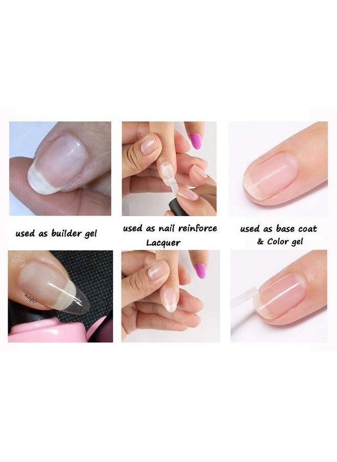 AIMEILI Nude Pink Builder Base Gel For Nails No Need Slip Solution Builder Extension Soak Off Milky Pink Gel Nail Polish 6Pcs X 10Ml Kit Set 37  - Image 4