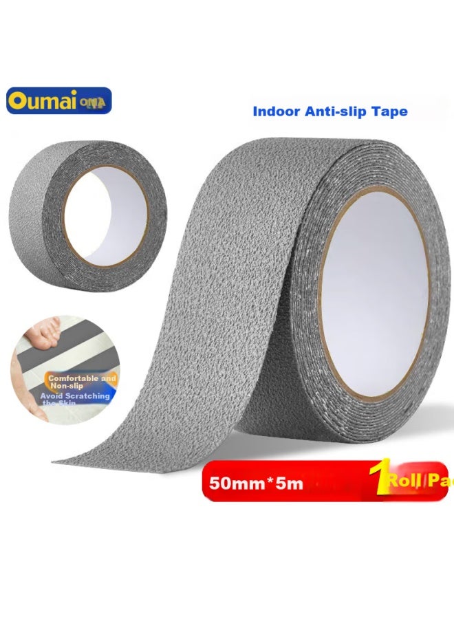 Oumai Peva Indoor Anti-Slip Tape Waterproof Matte Wear-Resistant Bathroom Floor Non-Slip Sticker Gray 50Mm*5M 1 Roll - Image 1