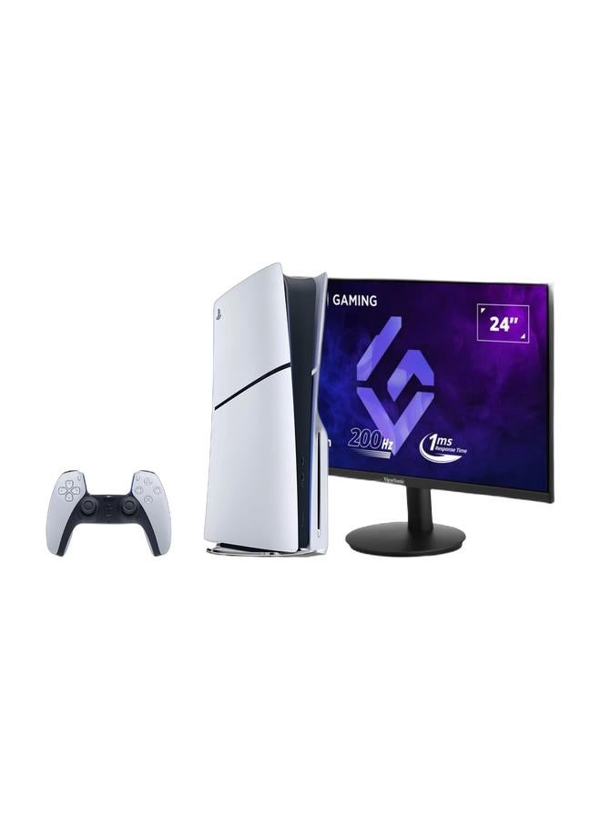 Sony PlayStation 5 With Blu-Ray Disc Version (New Model) - Official KSA Version & 24-Inch Gaming Monitor – 200Hz, 1ms, Full HD, IPS Panel VX2425-HD-PRO Black Bundle - Image 1
