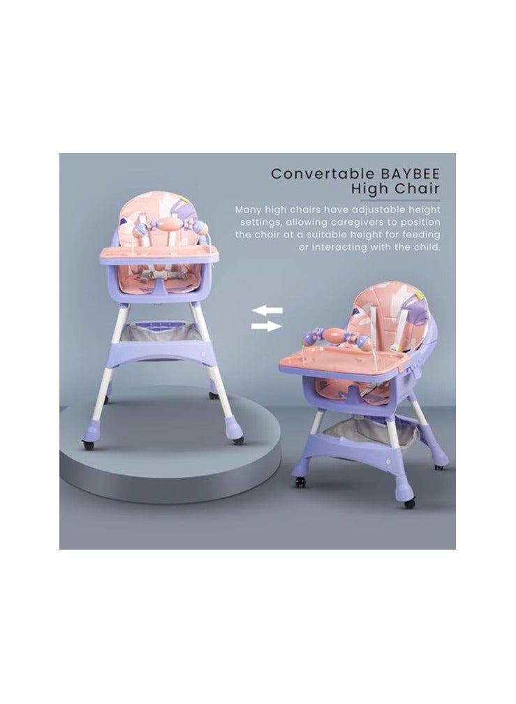 Fantastic-Kids-Toys Convertible High Chair with Adjustable Height and Footrest, Baby Feeding Booster Seat with Tray, Wheels, Safety Belt for Toddlers, Code  - Image 3