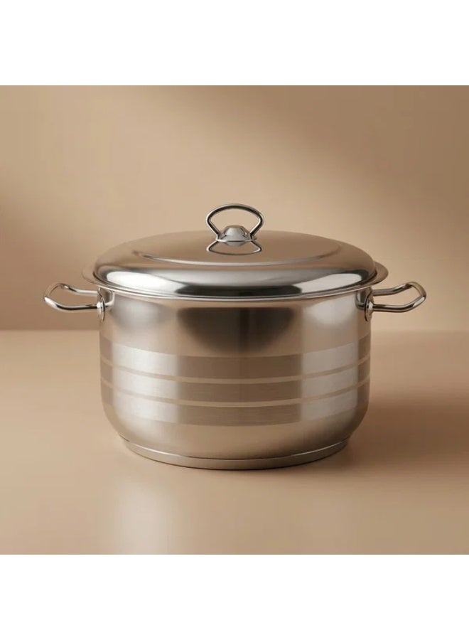 Steel Cooker With Lid, 2.3 Liters, 18 Cm - Silver