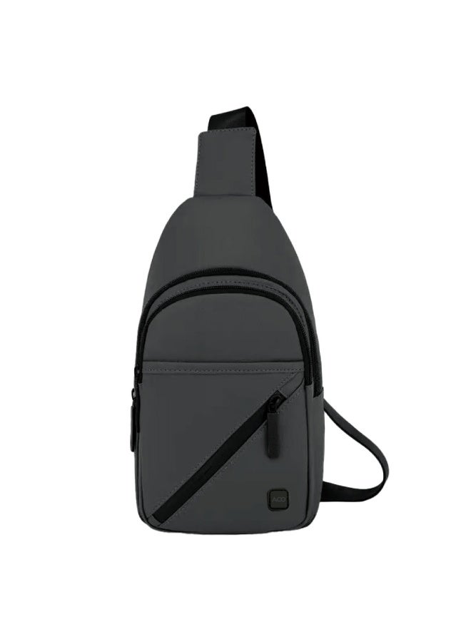 أفو شنطة كتف مقاومة للماء، تحتوي على جيوب متعددة وسحّابات قوية، مثالية للسفر، التسوق، والرحلات اليومية بلون رمادي - Image 2