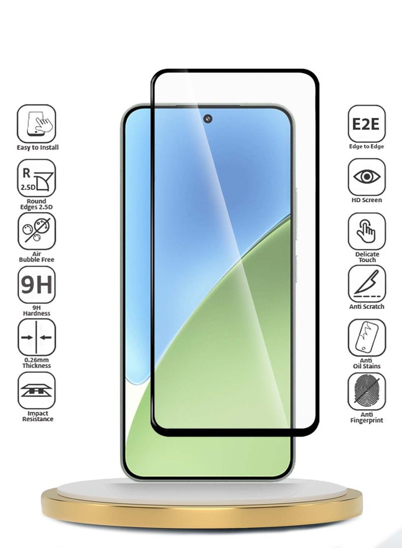 Wtech Xiaomi 15 5G 2024 Premium E2E Series Full Glue Full Cover Tempered Glass Screen Protector (MSGECN) - Clear/Black - Image 2