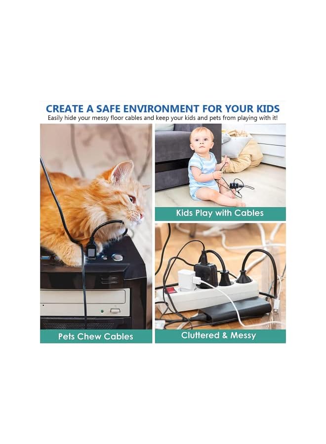 promass 157 inches Cable Concealer On-Wall Cord Cover Raceway Kit, Cable Management Cord Hider Including Connectors & Adhesive Strips Connected to Cable Raceway (W24mm H14mm) - Image 2