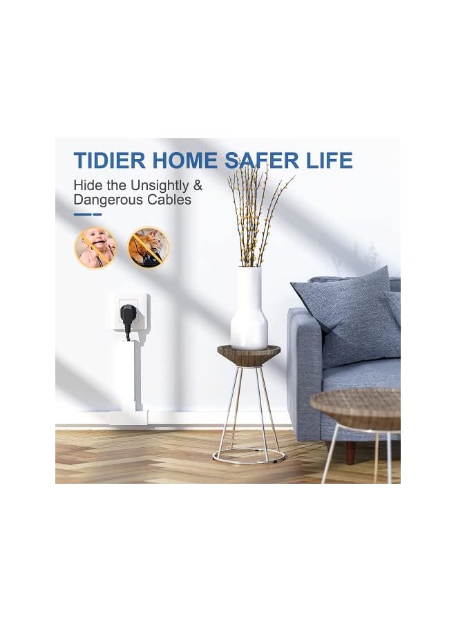 promass 157 inches Cable Concealer On-Wall Cord Cover Raceway Kit, Cable Management Cord Hider Including Connectors & Adhesive Strips Connected to Cable Raceway (W24mm H14mm) - Image 3