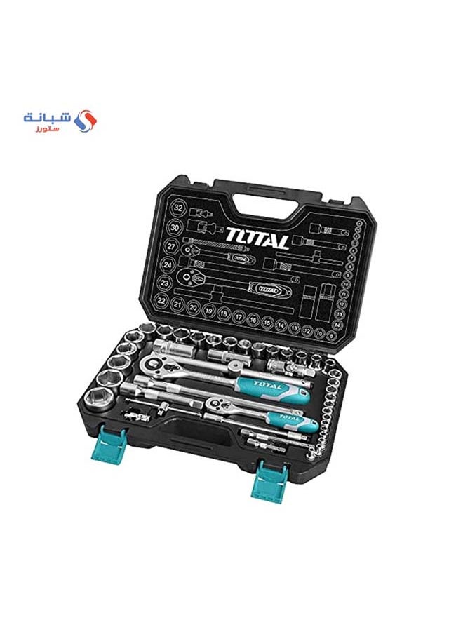 TOTAL Socket Set 0.25, 0.5 Inch 44Pcs 
