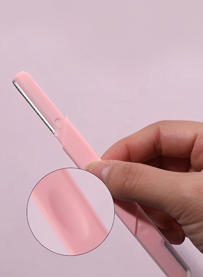 3 Packs Dual Ended Reusable Face and Brow Razors Pastel two in one Grooming Tools for Facial Hair Removal Exfoliation and Precise Brow Shaping with Protective Caps - Image 3
