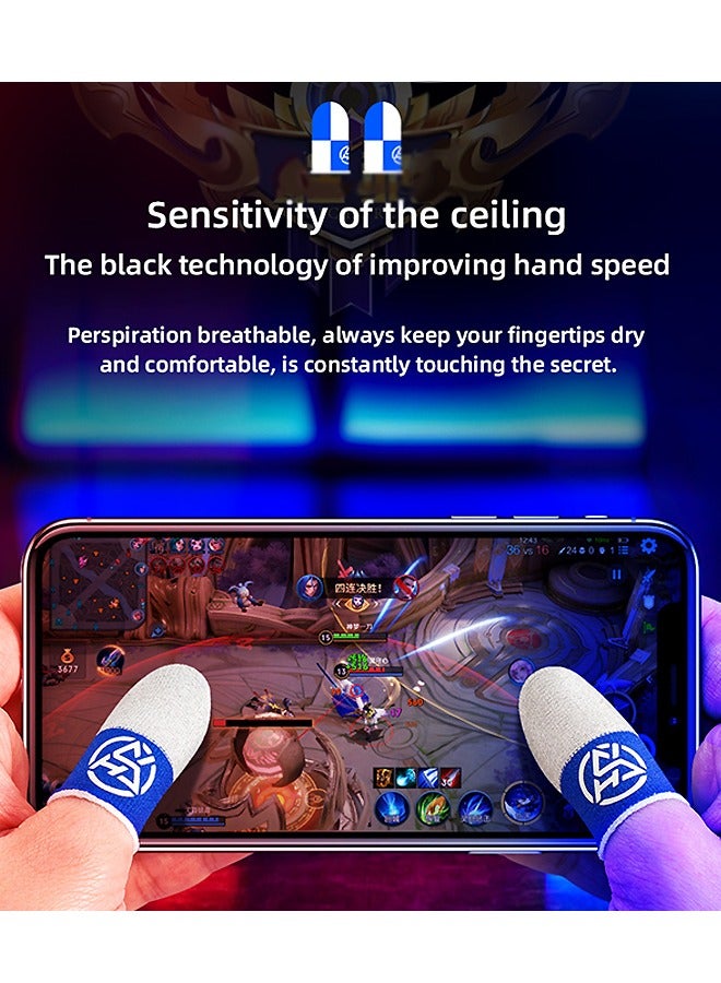 3 Pairs Mobile Game Finger, Breathable Gaming Thumb Sleeves, Mobile Gaming Stabilizer and Compression Support Gloves (Blue+Red+Green) - Image 2