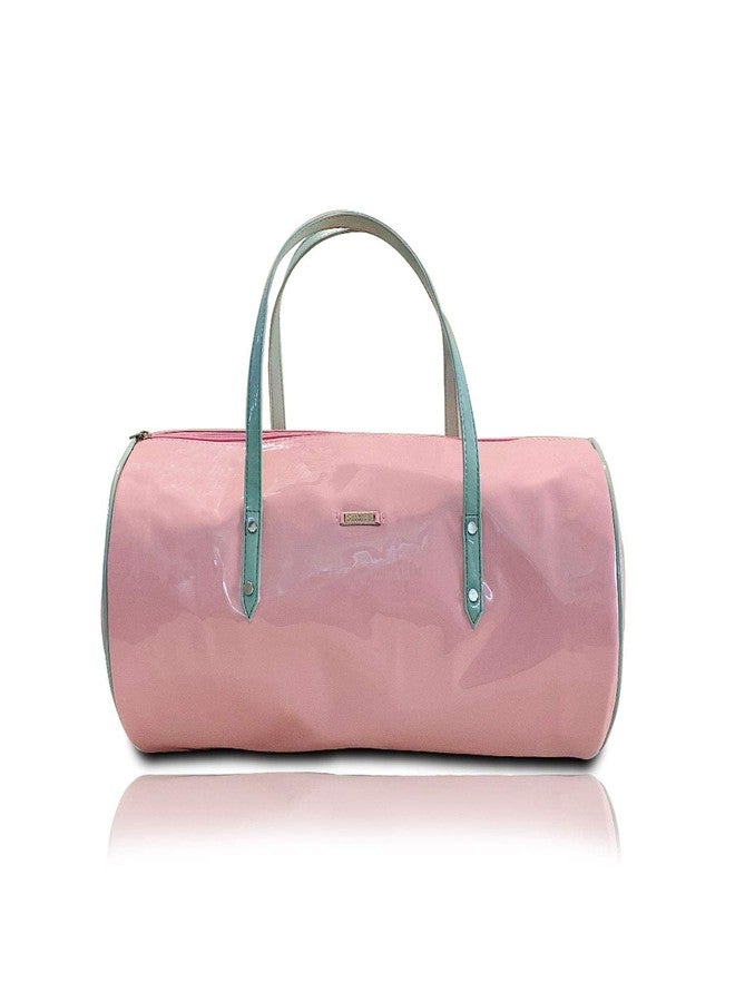 Strutt Genuine Leatherette Green & Pink Women's Travel Duffel Bag - Image 2