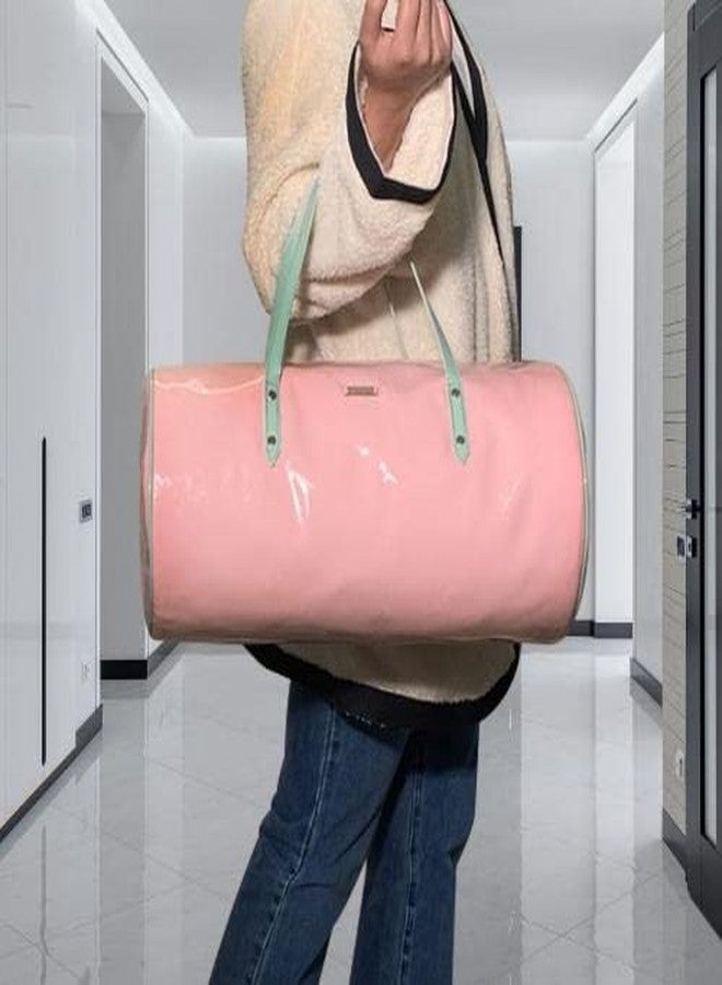 Strutt Genuine Leatherette Green & Pink Women's Travel Duffel Bag - Image 4