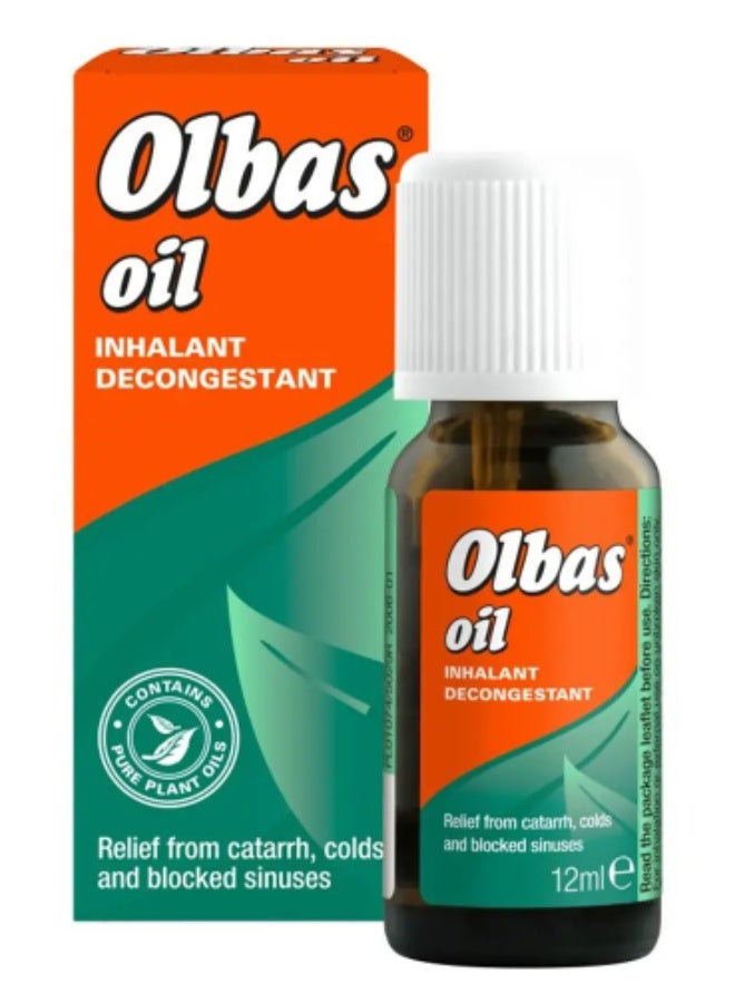 Olbas Oil Inhalant Decongestant 12ml | Fast Relief from Nasal Congestion & Cold - Image 1