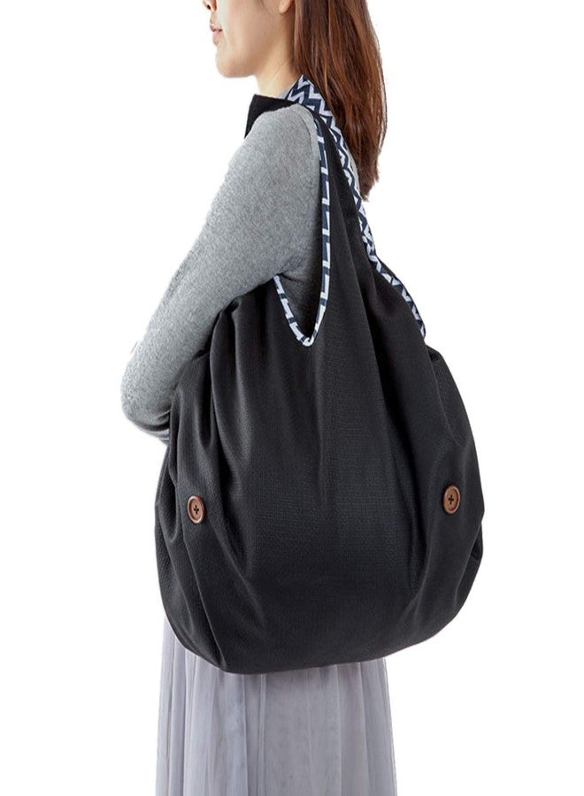IPPINKA Furoshiki Multi-Functional Bag and Mat, Japanese Traditional Wrapping Fabric, Black/Dark Gray - Image 1