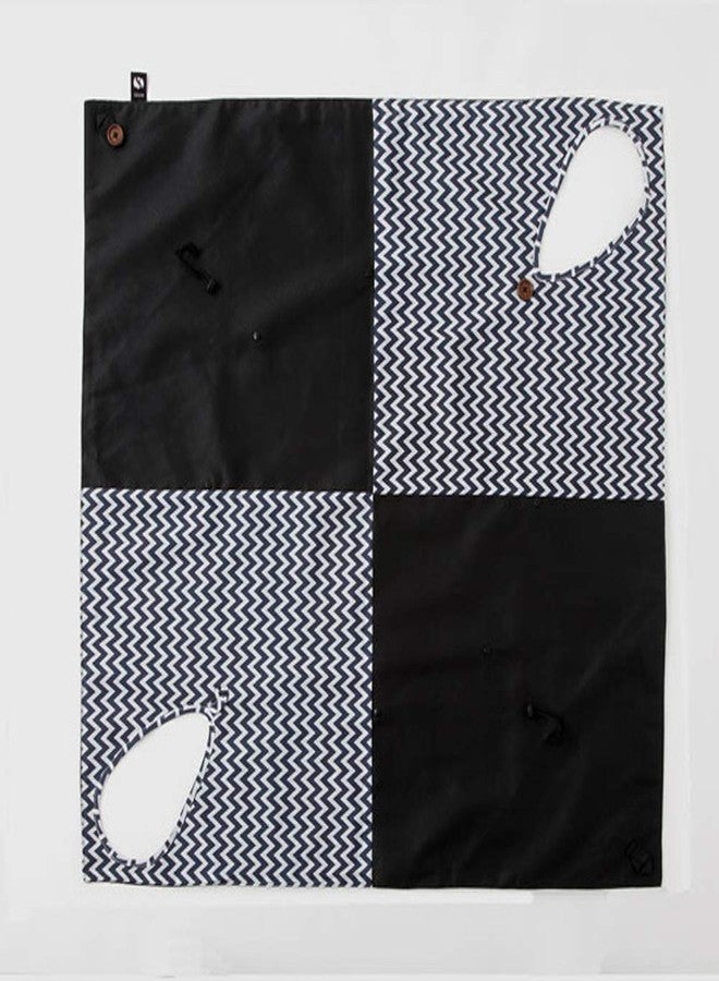 IPPINKA Furoshiki Multi-Functional Bag and Mat, Japanese Traditional Wrapping Fabric, Black/Dark Gray - Image 3