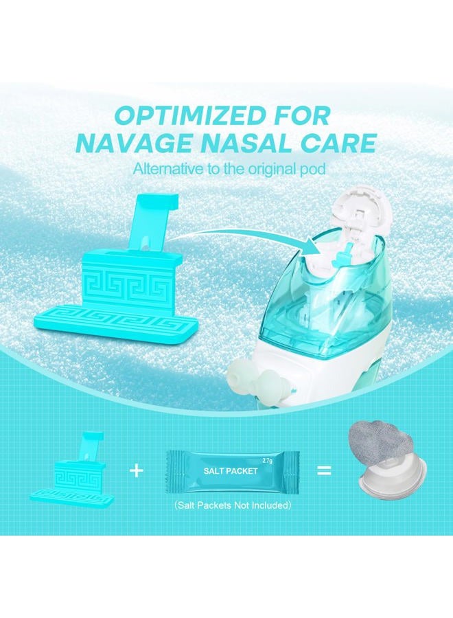 FireAnt Silicone Salt Pads Refills Compatible with Navage Nasal Care, Reusable Saline Pods Replacement Accessories, Easy Operation (12 Pack - Blue) - Image 2