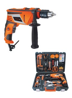 LAWAZIM 810W Electric Corded Hammer Drill, Impact Drill Set, 13mm Chuck, 0-3000RPM, with 100-Piece Accessories for Wood, Metal, and Concrete Drilling Ideal for Home, Garden and DIY  - Image 1