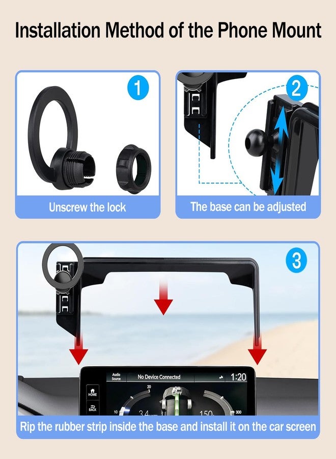Hesanzol Car Phone Mount for 2023-2025 2026 Honda HR-V / 2023-2025 2026 Honda CR-V, Fits 7/9-Inch Touchscreen Only, for MagSafe Magnetic Car Phone Holder, Honda HR-V/CR-V Accessories - Image 4