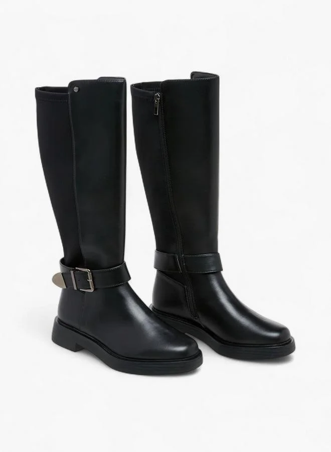 سيليست Women'S Panelled High Shaft Boots With Zip Closure