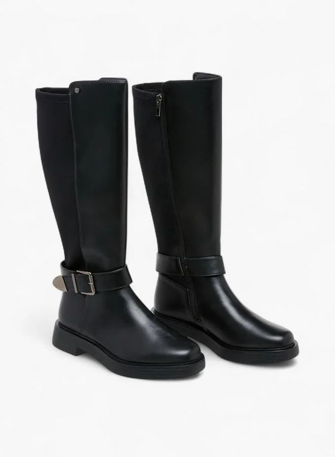 Celeste Women'S Panelled High Shaft Boots With Zip Closure