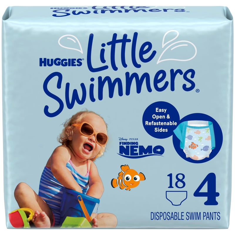 Huggies Little Swimmers Disposable Swimming Diapers, Size 4 (24-34 lbs), 18 Ct - Image 1