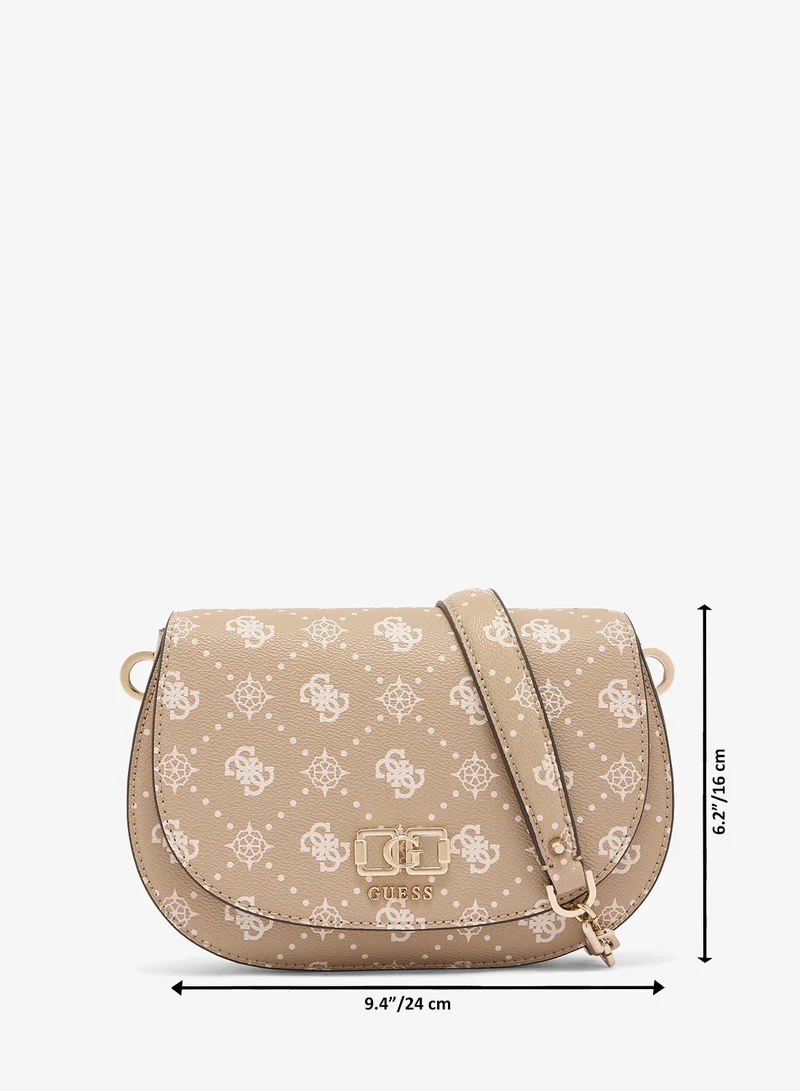 Guess  Emelie Logo Flap Over Shoulder Bag for Women | Best Price UAE