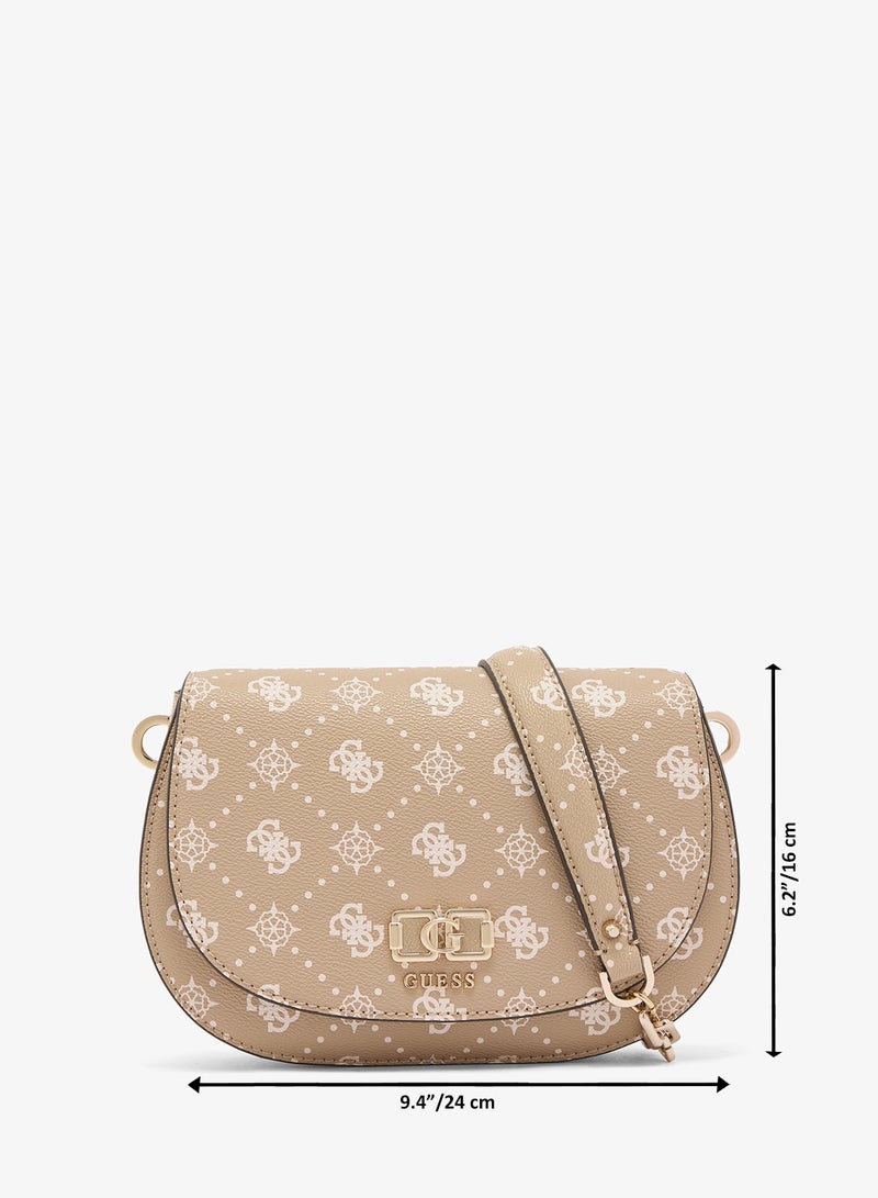 GUESS Emelie Logo Flap Over Shoulder Bag - Image 5