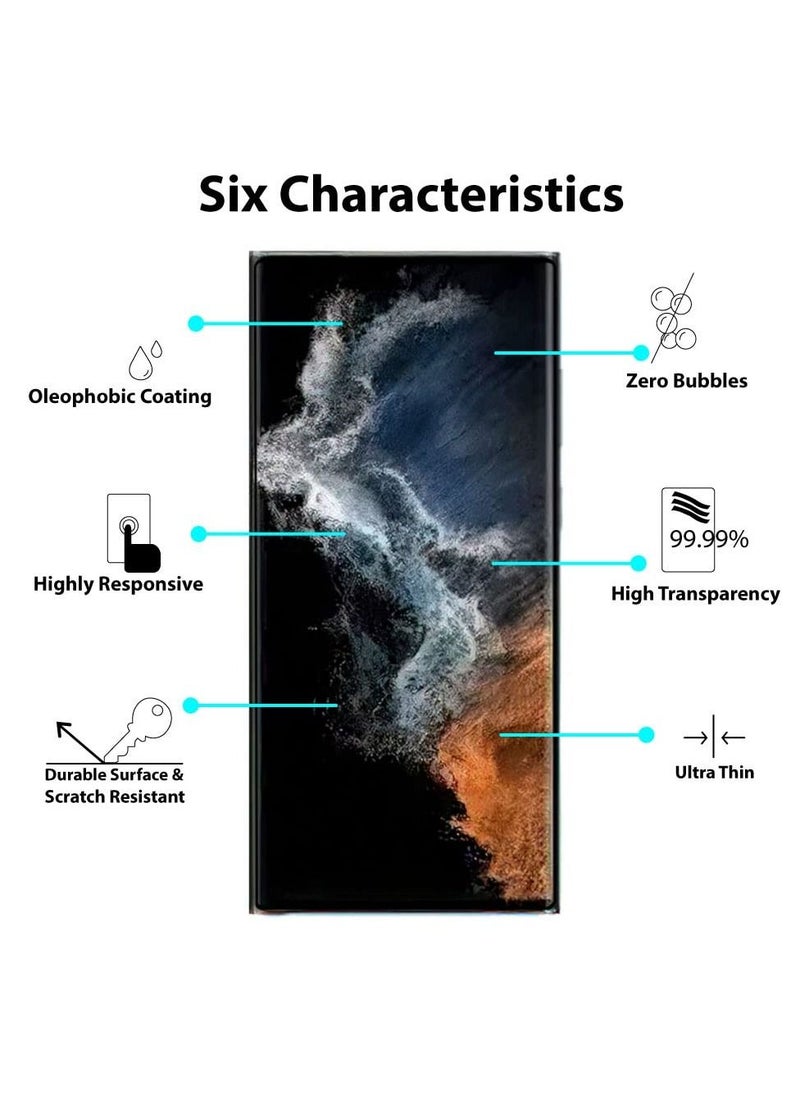 BORTONY - Pack of 2 Glass Compatible for Samsung Galaxy S22 Ultra Screen Protector, HD Clear Tempered Glass [9H Hardness] [Fingerprint Unlock][3D Full Coverage] - Image 1