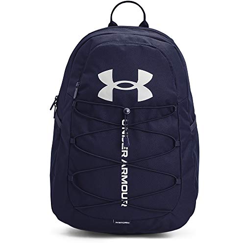 UNDER ARMOUR حقيبة ظهر رياضية هاسل للبالغين من أندر أرمور، لون منتصف الليل Navy (410)/فضي معدني، مقاس واحد يناسب الجميع - Image 1