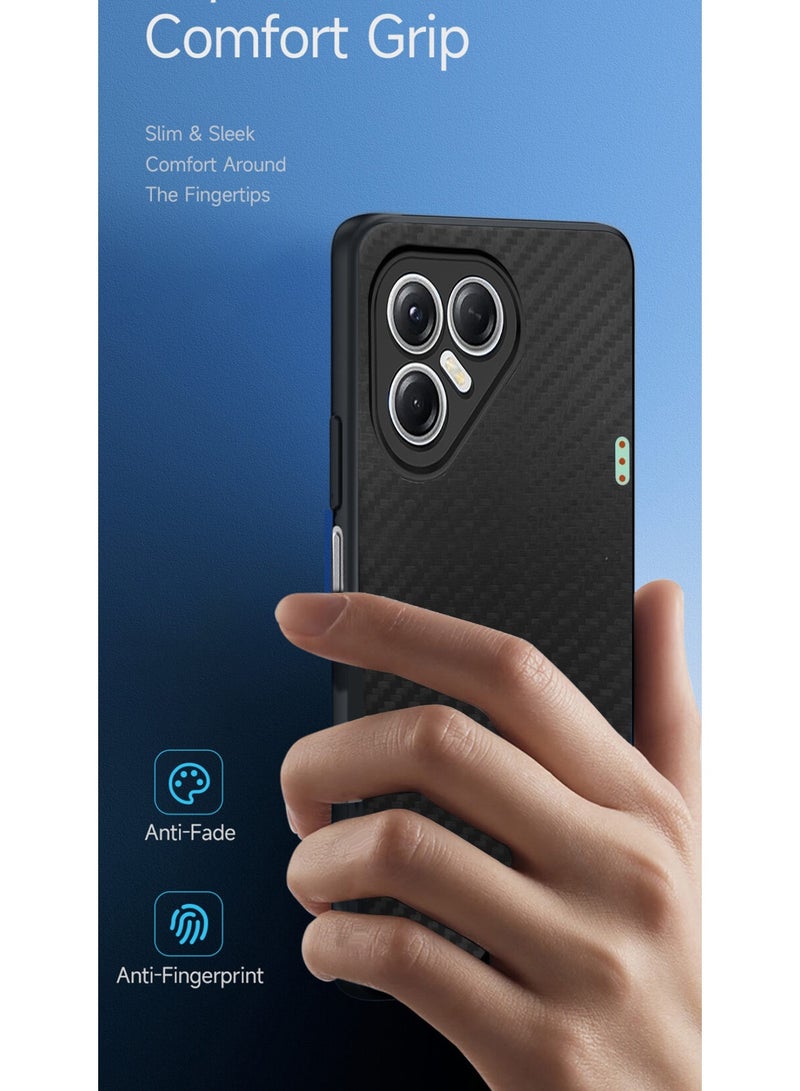 Wtech Tecno Pova 7 5G 2025 Liquid Silicone Carbon Fiber Texture Case Cover (MCFPSN) - Black - Image 2