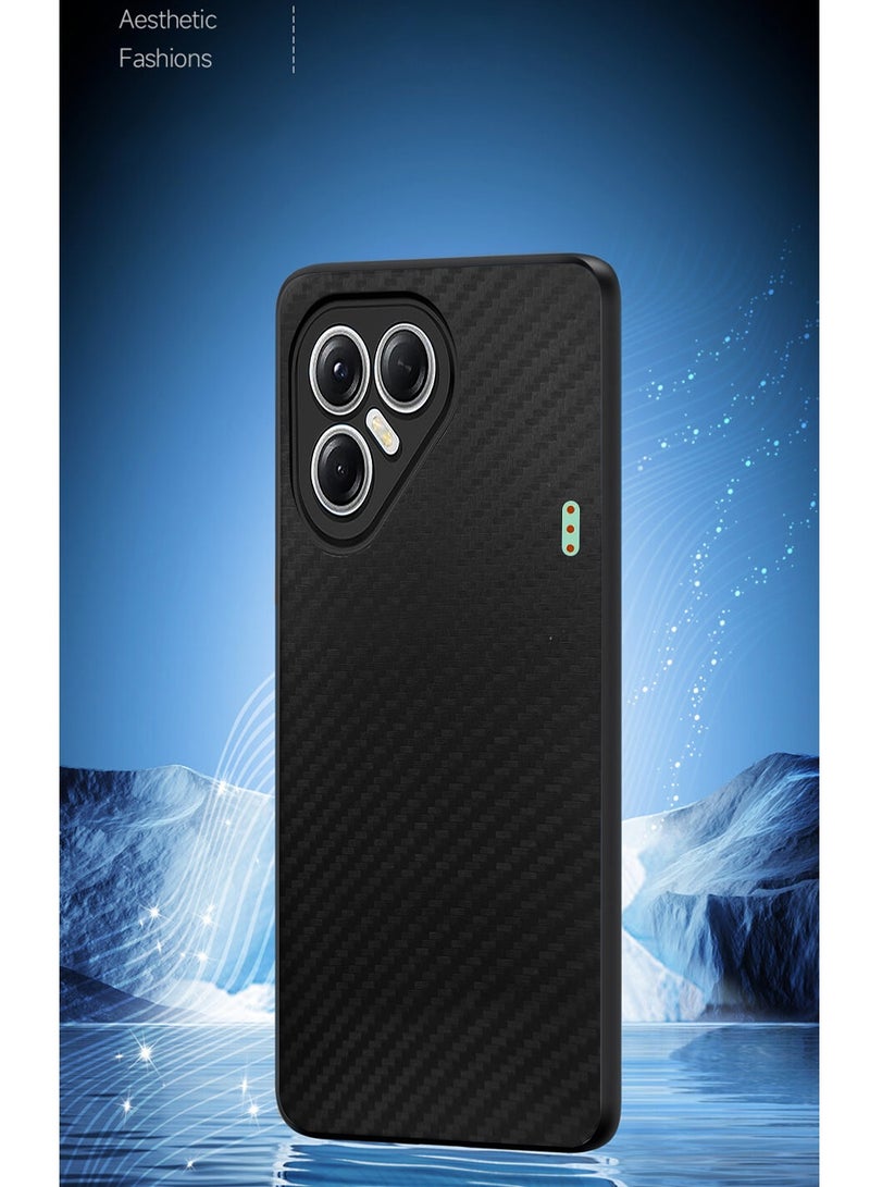 Wtech Tecno Pova 7 5G 2025 Liquid Silicone Carbon Fiber Texture Case Cover (MCFPSN) - Black - Image 4