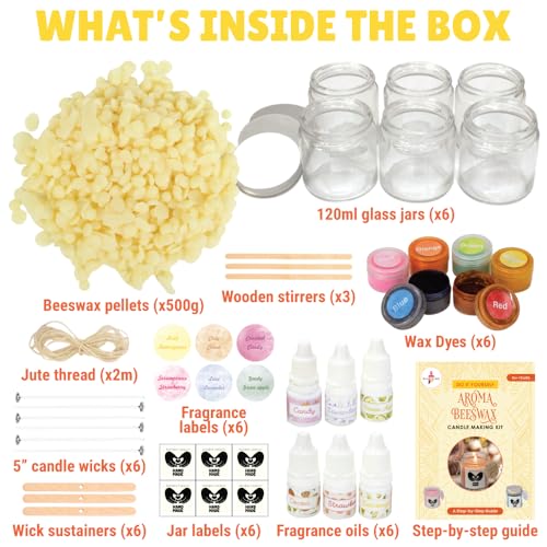 Kalakaram Aroma Beeswax Candle Kit | DIY Candle Making Craft Kit for Kids & Adults | Natural Scented Candles | Pure Beeswax | Candle Making Set | Handmade Candles for Girls Age, 9-11, 12-14 Years - Image 3