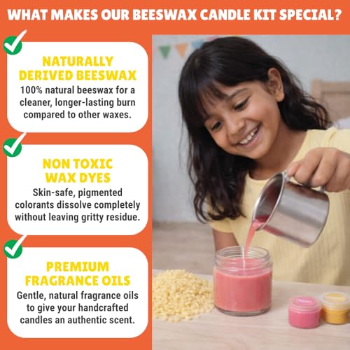 Kalakaram Aroma Beeswax Candle Kit | DIY Candle Making Craft Kit for Kids & Adults | Natural Scented Candles | Pure Beeswax | Candle Making Set | Handmade Candles for Girls Age, 9-11, 12-14 Years - Image 5