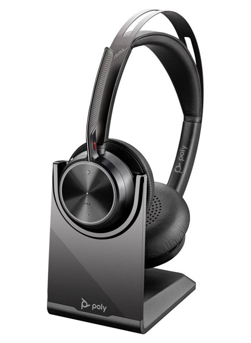 Voyager Focus 2 Wireless Bluetooth Headset, Active Noise Cancelling (ANC), Microsoft Teams Certified, Stereo Sound, Multipoint Connectivity, Adjustable Headband, 19-Hour Battery, USB-C Charging, BT700 Bluetooth Adapter Included | 9T9J6AA