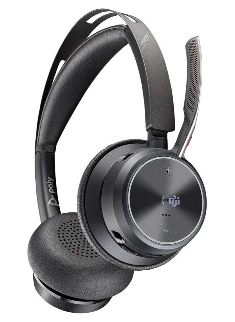 Voyager Focus 2 Wireless Bluetooth Headset, Active Noise Cancelling (ANC), Microsoft Teams Certified, Stereo Sound, Multipoint Connectivity, Adjustable Headband, 19-Hour Battery, USB-C Charging, BT700 Bluetooth Adapter Included | 9T9J6AA