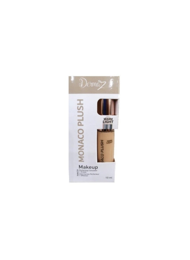 Dermaz - DERMAZ MONACO PLUSH CONCEALER WARM LIGHT 10ML - Image 1