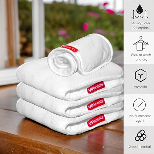 VParents cloth diaper inserts for cloth diaper high absorbent 6 layer washable reusable wet free booster pads smart dry feel soaker pad baby diaper liners, Pack of 6 - Image 3
