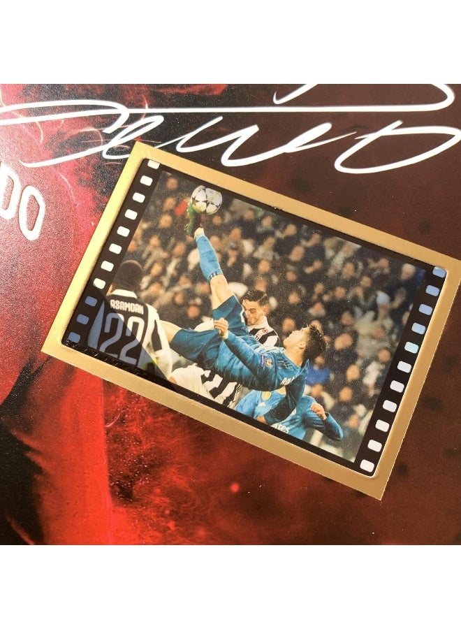 EMODA Signed CR7 Cristiano Ronaldo Framed Photo Collage Poster 10x8 Inch, Juventus vs. Real Madrid Film Display of UEFA Champions League 2017-18 Quarterfinal, Gifts for Soccer Fan - Image 3