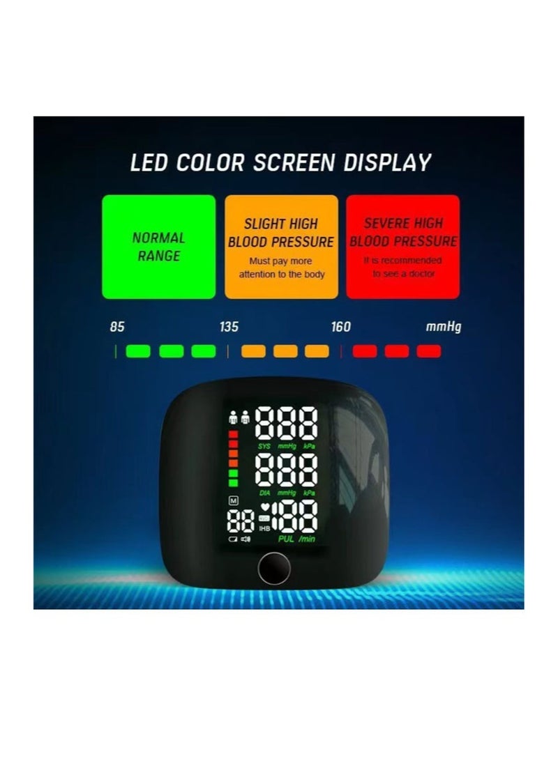 Wrist Blood Pressure Monitor, Arabic Voice Broadcast, Dual User 99 Memories, Rechargeable With Electronic Display, For Portable Daily Use - Image 2