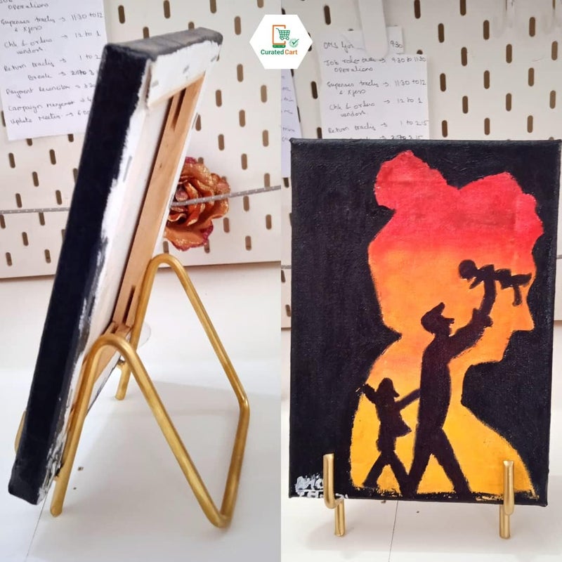 IRIKA Gold Metal Display Stand 4x4 Inch 8Inch Agate Frame Silicone Mold for Resin Art Pack of 1 Each Elegant Iron Easel DIY Resin Casting Mold - Image 3