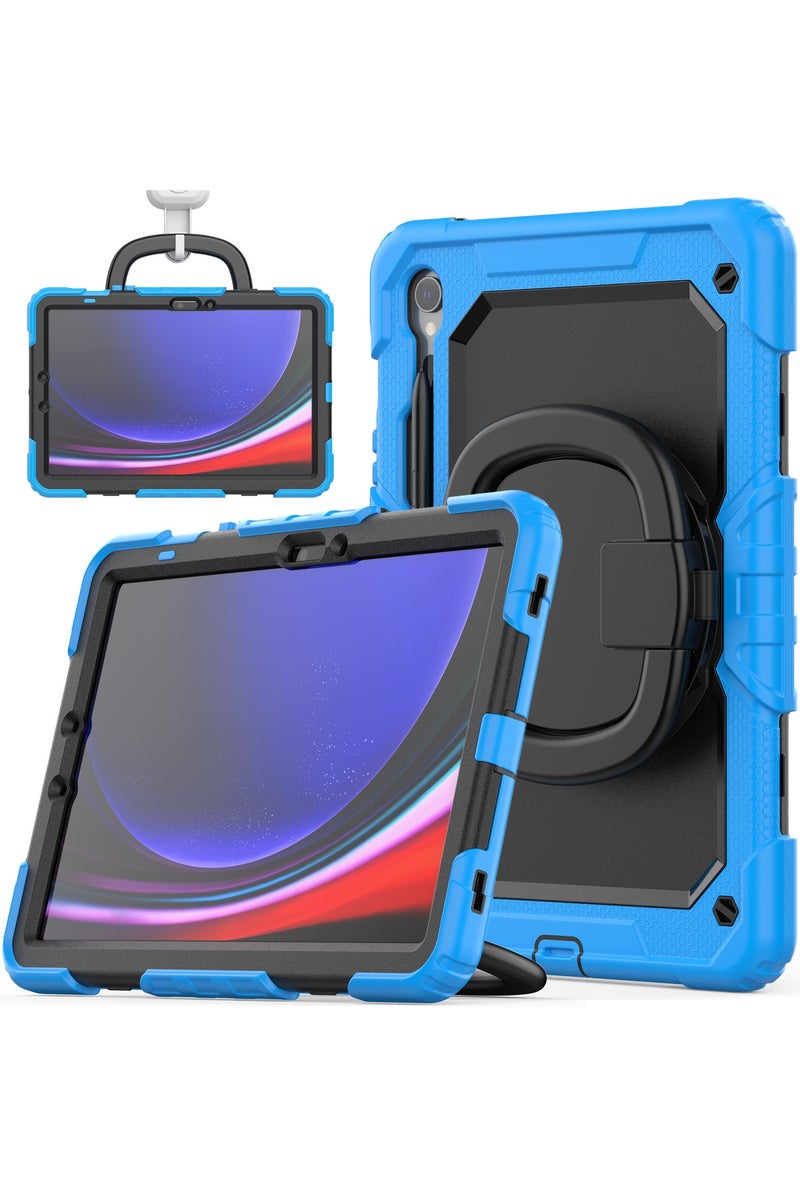 عام غطاء واقي متين لسامسونج جالكسي تاب إس 10 إف إي+ 13.1 بوصة 2025، غطاء سيليكون مقاوم للصدمات 3 في 1 مع حامل قلم وحامل قائم قابل للطي مخفي.
